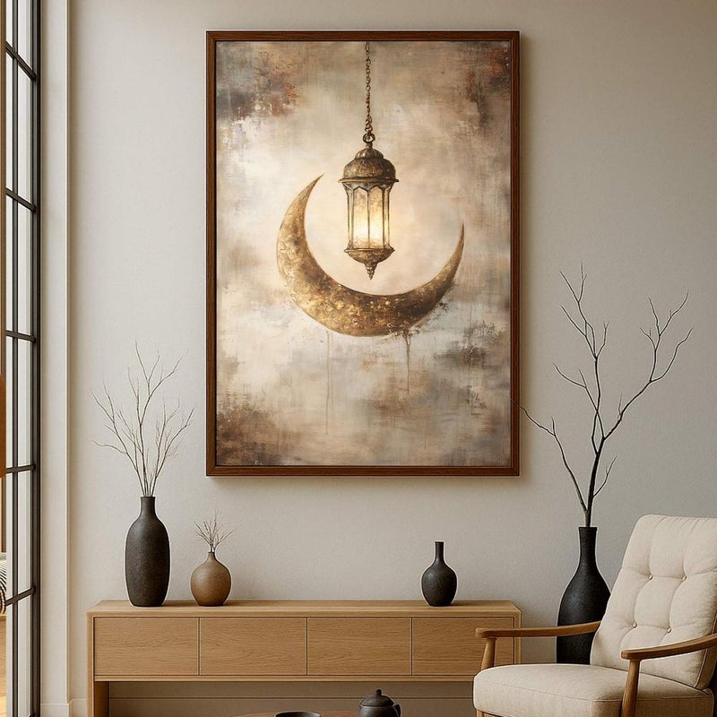 ماركتنا لوحة قماشية بتصميم شهر رمضان المبارك مع برواز مجوف , قطعة واحدة, بمقاس 60×90سم - Image 3